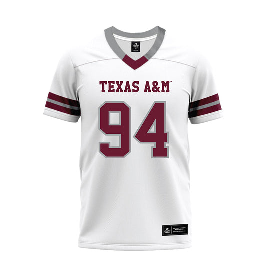 Texas A&M - NCAA Football : Angelo McCullom - White Premium Football Jersey-0