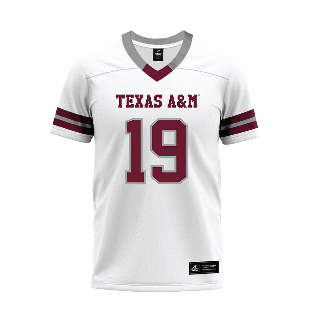 Texas A&M - NCAA Football : Paxton Land - White Premium Football Jersey-0