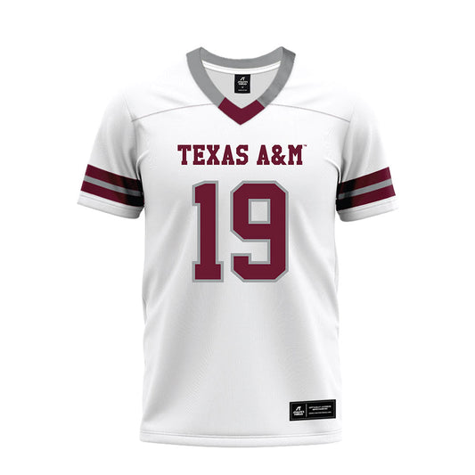 Texas A&M - NCAA Football : Paxton Land - White Premium Football Jersey-0