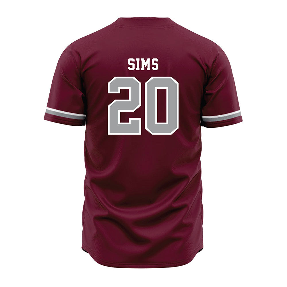 Texas A&M - NCAA Baseball : Aiden Sims - Maroon Jersey-1
