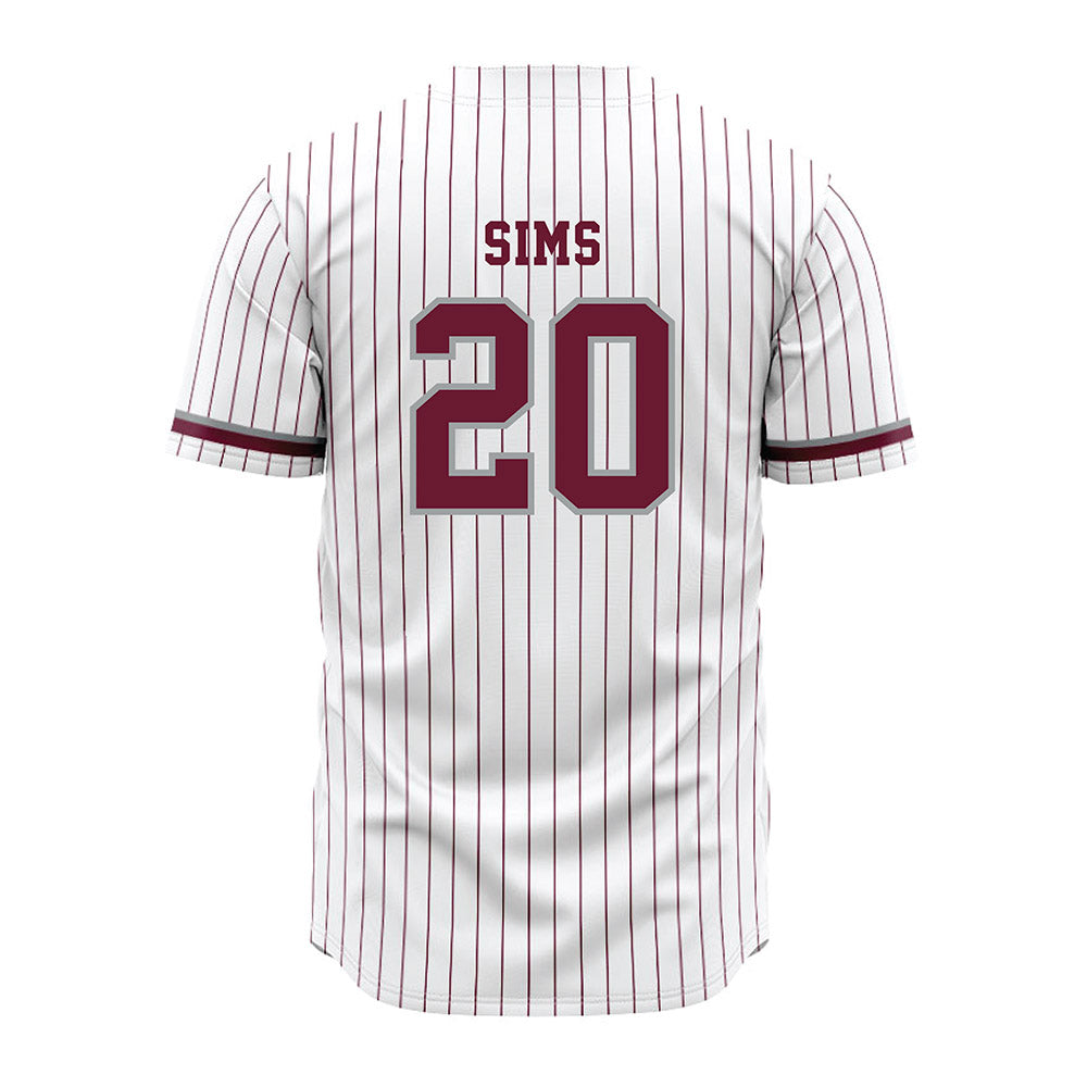 Texas A&M - NCAA Baseball : Aiden Sims - White Jersey-1