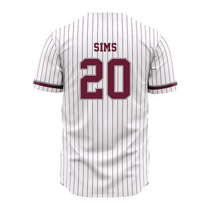 Texas A&M - NCAA Baseball : Aiden Sims - White Jersey-1