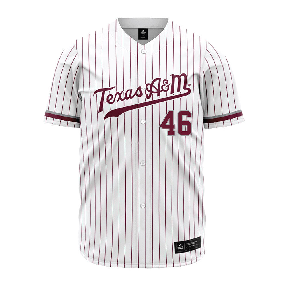 Texas A&M - NCAA Baseball : Blake Binderup - White Jersey-0