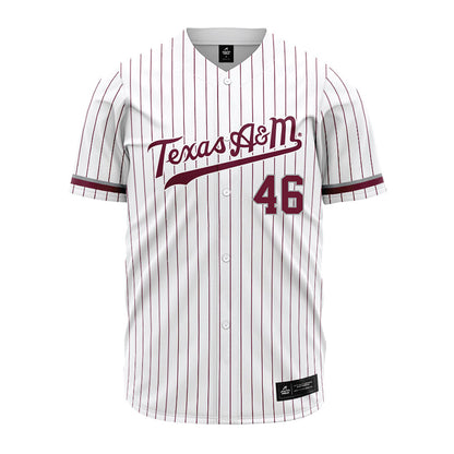 Texas A&M - NCAA Baseball : Blake Binderup - White Jersey-0