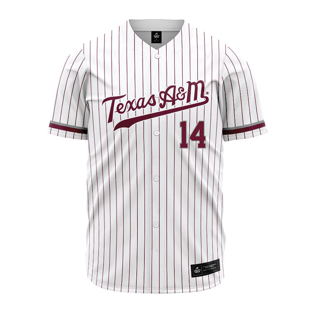 Texas A&M - NCAA Baseball : Luke Billings - White Jersey-0