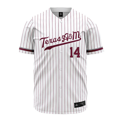 Texas A&M - NCAA Baseball : Luke Billings - White Jersey-0
