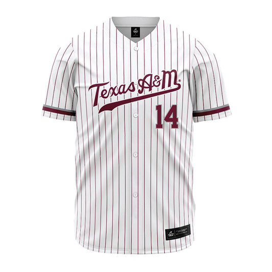 Texas A&M - NCAA Baseball : Luke Billings - White Jersey-0