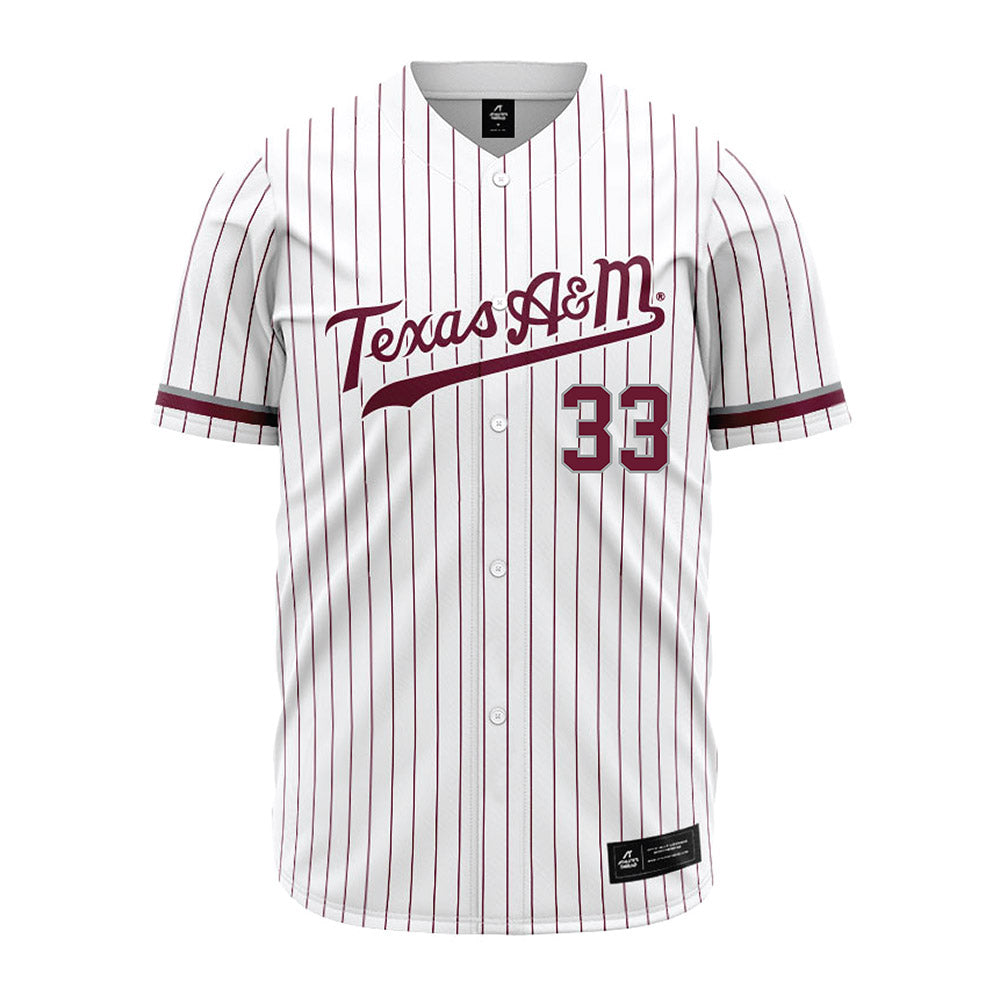 Texas A&M - NCAA Baseball : David Ramirez - White Jersey-0