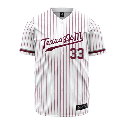 Texas A&M - NCAA Baseball : David Ramirez - White Jersey-0