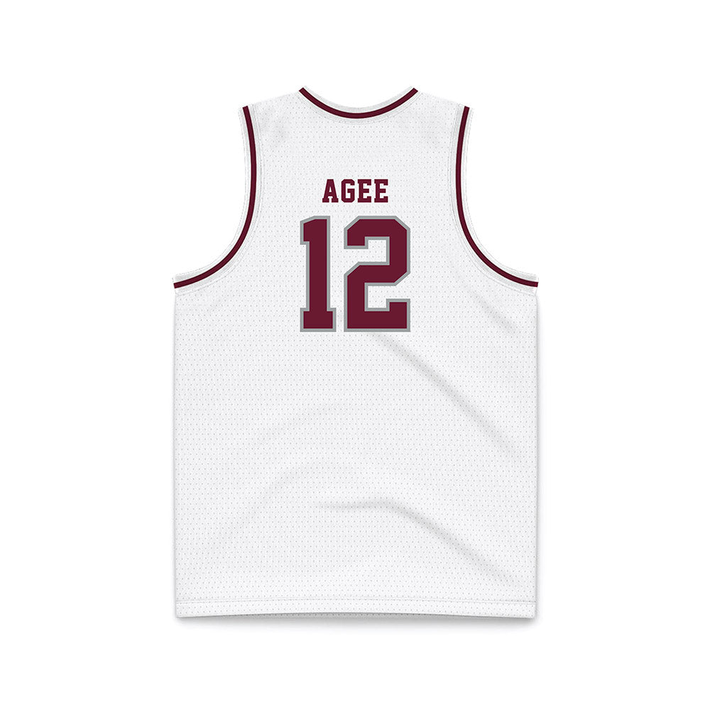 Texas A&M - NCAA Men's Basketball : Rashaun Agee - White Basketball Jersey-1