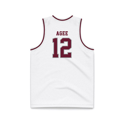 Texas A&M - NCAA Men's Basketball : Rashaun Agee - White Basketball Jersey-1