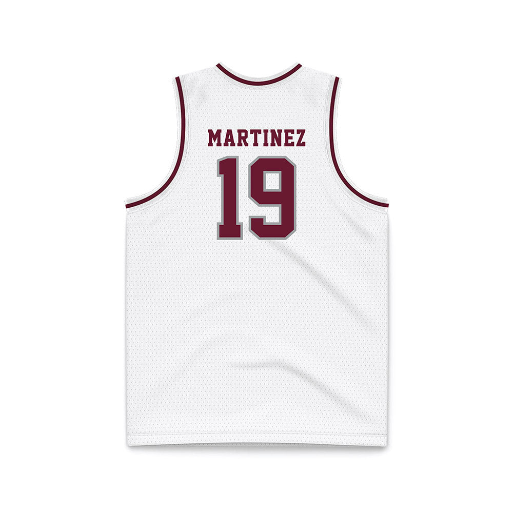 Texas A&M - NCAA Men's Basketball : Eemil Martinez - White Basketball Jersey-1