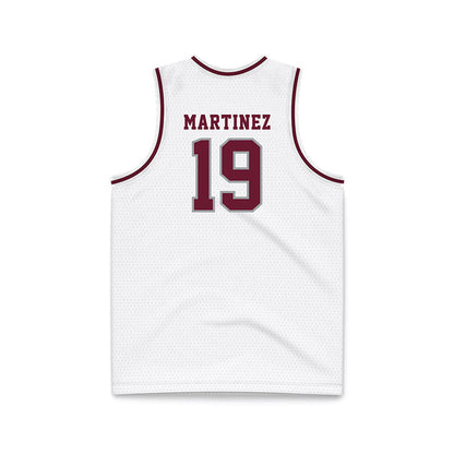 Texas A&M - NCAA Men's Basketball : Eemil Martinez - White Basketball Jersey-1