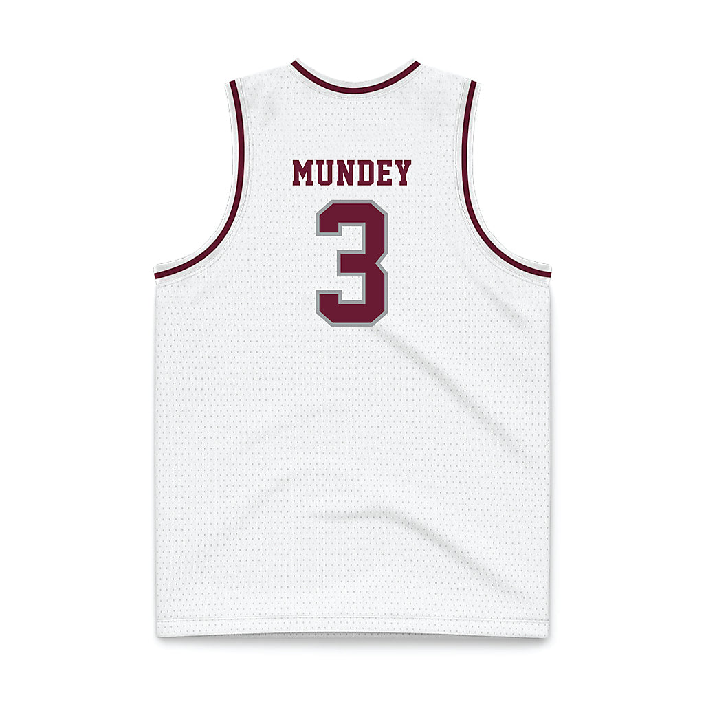 Texas A&M - NCAA Men's Basketball : Neiko Mundey - White Basketball Jersey-1