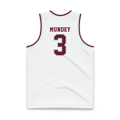Texas A&M - NCAA Men's Basketball : Neiko Mundey - White Basketball Jersey-1