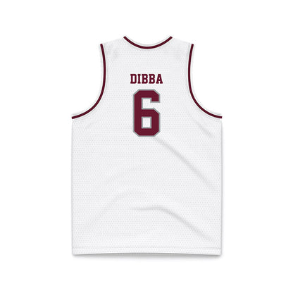 Texas A&M - NCAA Men's Basketball : Ali Dibba - White Basketball Jersey-1