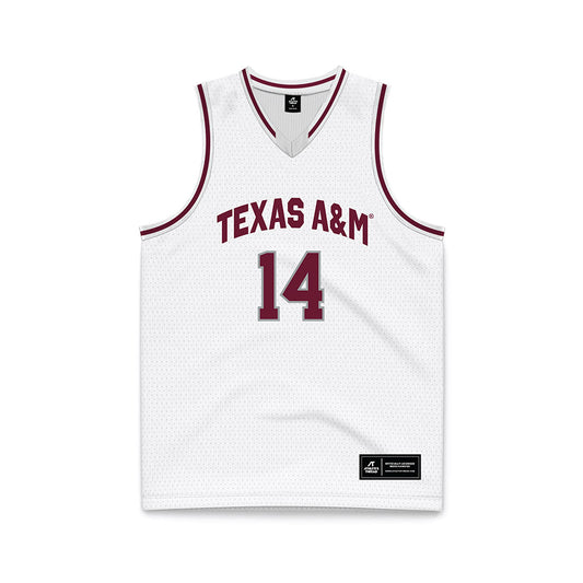 Texas A&M - NCAA Men's Basketball : Chris Mcdermott - White Basketball Jersey-0