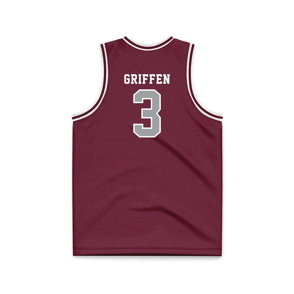 Texas A&M - NCAA Men's Basketball : Rylan Griffen - Maroon Basketball Jersey-1