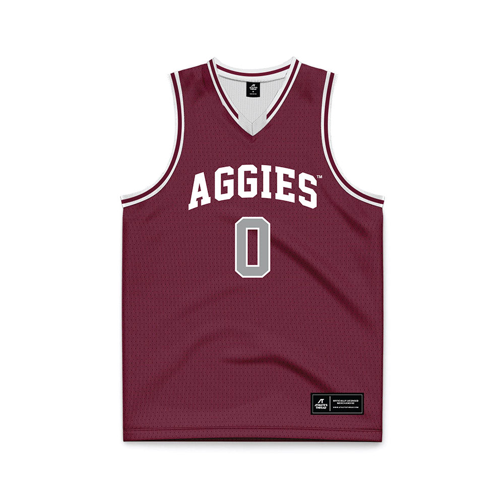 Texas A&M - NCAA Men's Basketball : Marcus Hill - Maroon Basketball Jersey-0