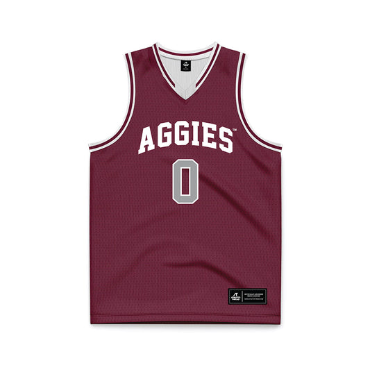 Texas A&M - NCAA Men's Basketball : Marcus Hill - Maroon Basketball Jersey-0