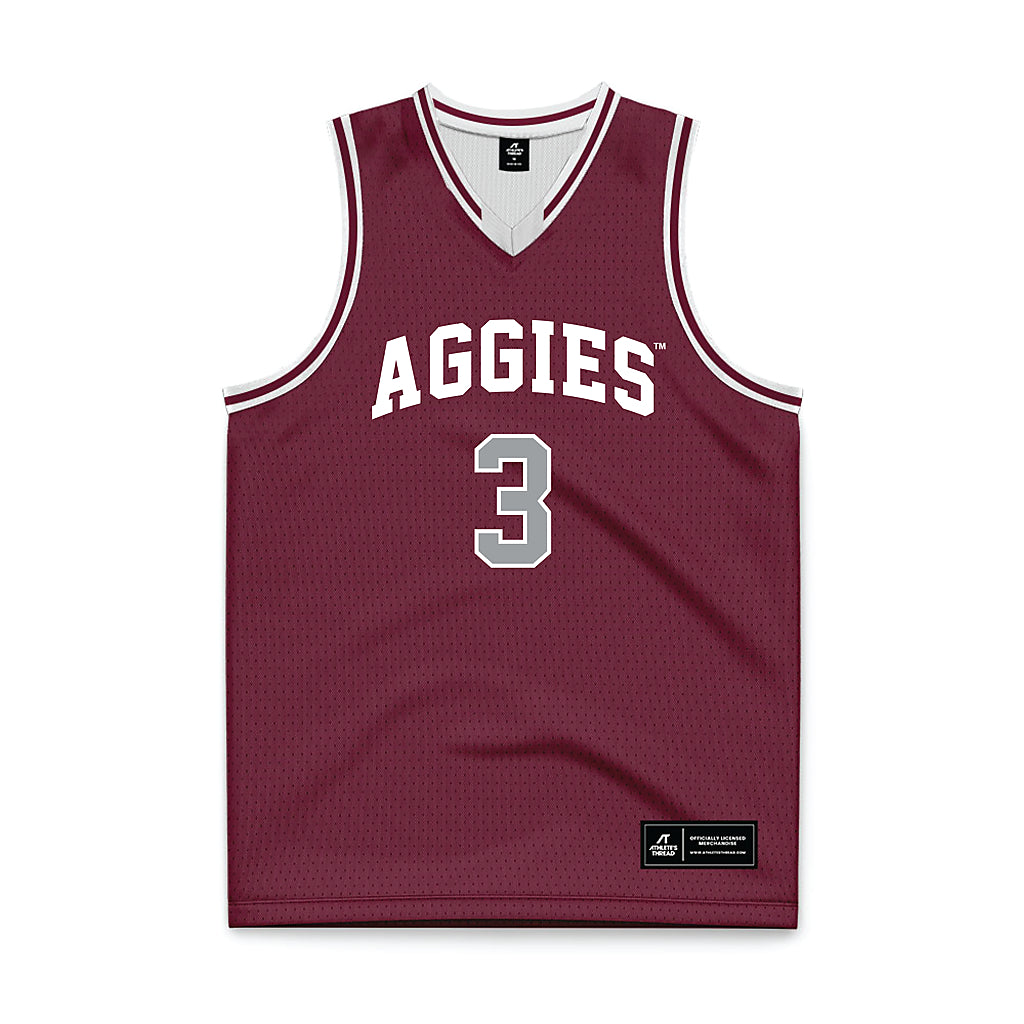 Texas A&M - NCAA Men's Basketball : Neiko Mundey - Maroon Basketball Jersey-0