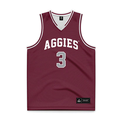 Texas A&M - NCAA Men's Basketball : Neiko Mundey - Maroon Basketball Jersey-0