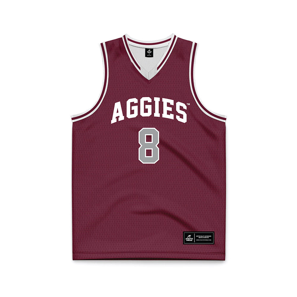 Texas A&M - NCAA Men's Basketball : Noah Shelby - Maroon Basketball Jersey-0