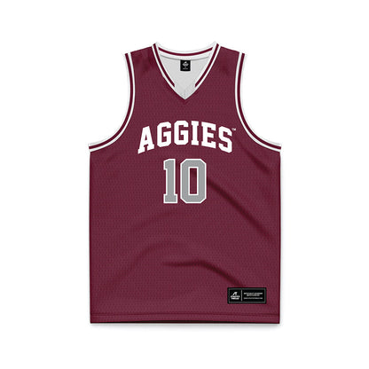Texas A&M - NCAA Men's Basketball : Jeremiah Green - Maroon Basketball Jersey-0