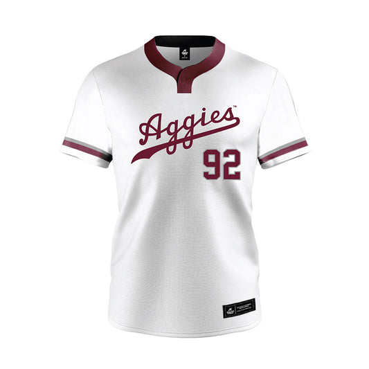Texas A&M - NCAA Softball : Madison Sauni - White Jersey-0