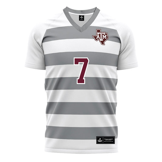 Texas A&M - NCAA Women's Soccer : Brynja Knudsen - White Soccer Jersey-0