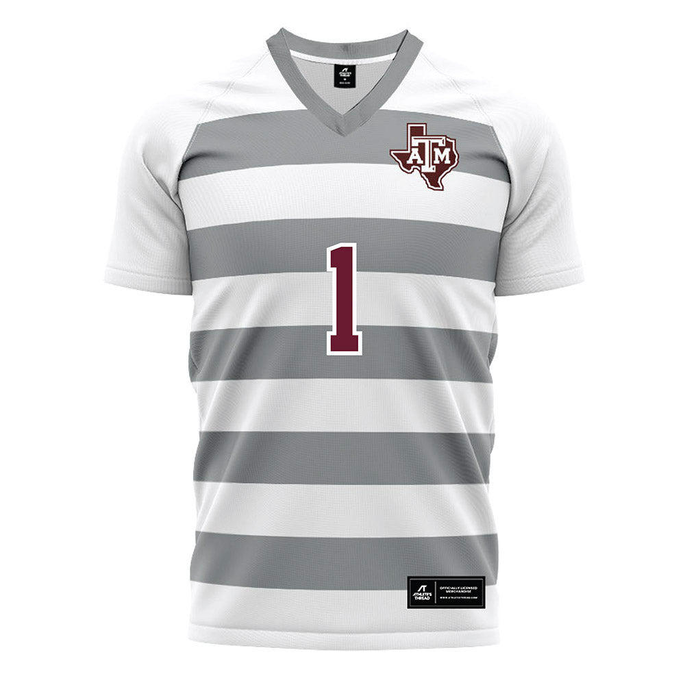 Texas A&M - NCAA Women's Soccer : Makenna August - White Soccer Jersey-0