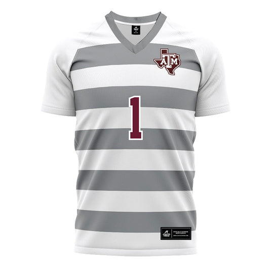 Texas A&M - NCAA Women's Soccer : Makenna August - White Soccer Jersey-0