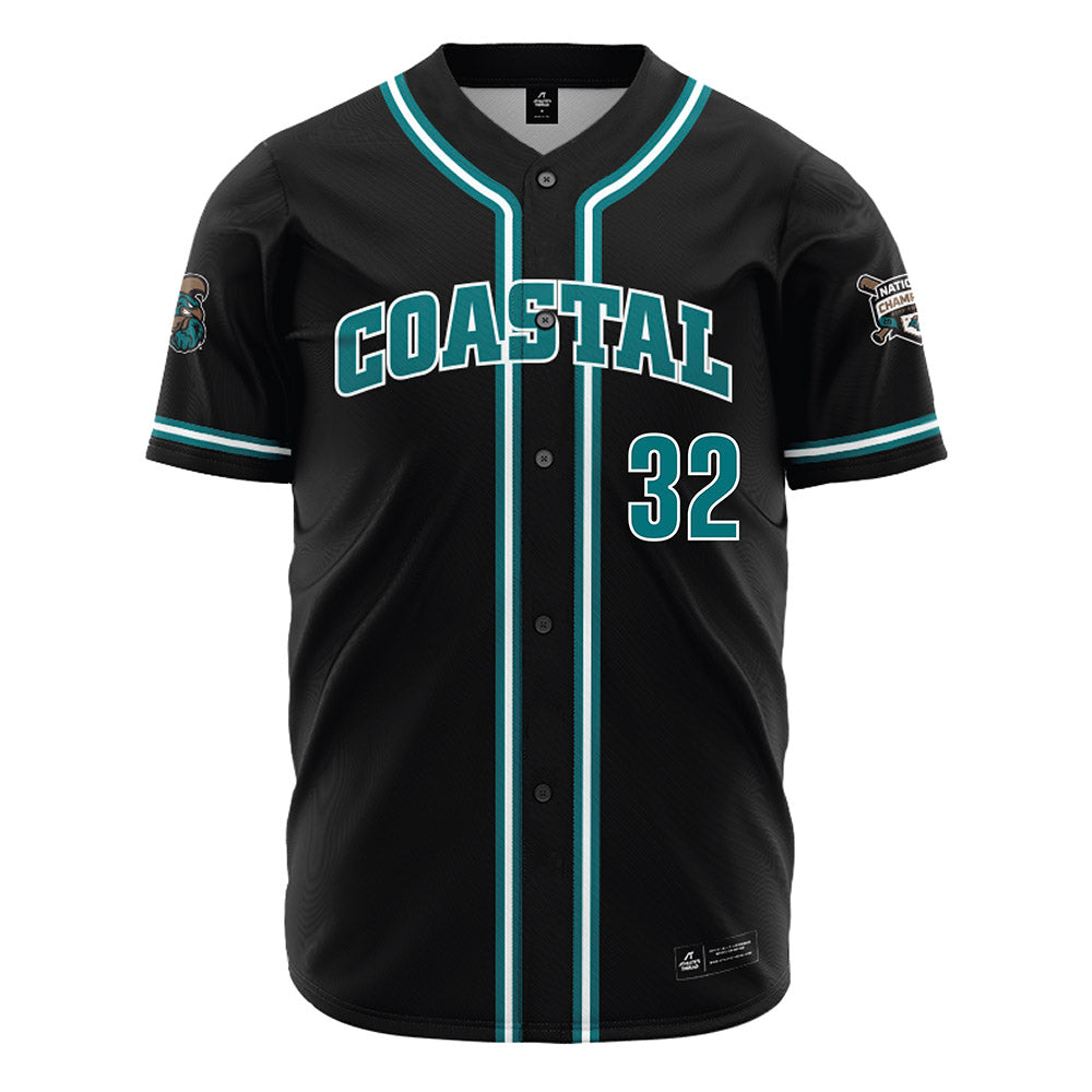 Coastal Carolina - NCAA Baseball : Connor Kane - Black Jersey-0