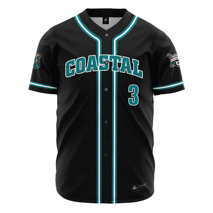 Coastal Carolina - NCAA Baseball : Lukas Buckner - Black Jersey-0