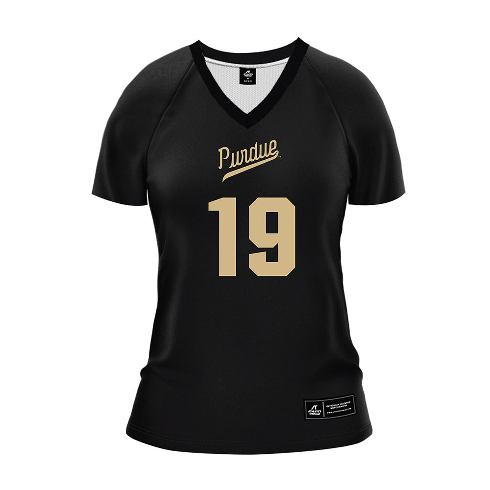 Purdue - NCAA Women's Volleyball : Elle Schara - Black Volleyball Jersey-0