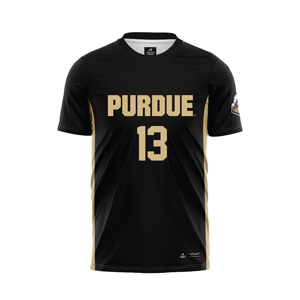 Purdue - NCAA Women's Soccer : bianca hanisch - Black Soccer Jersey-0