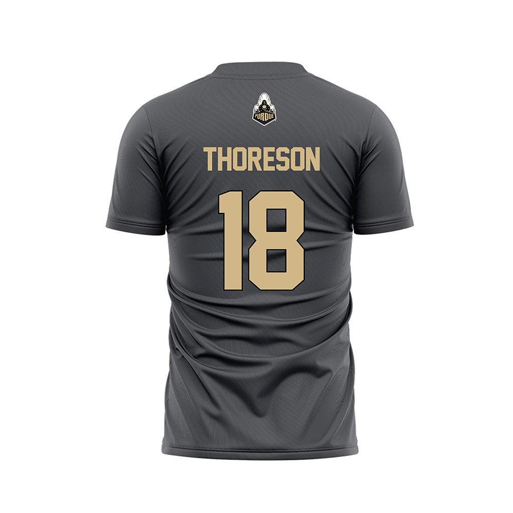 Purdue - NCAA Women's Soccer : Angelina Thoreson - Grey Soccer Jersey-1
