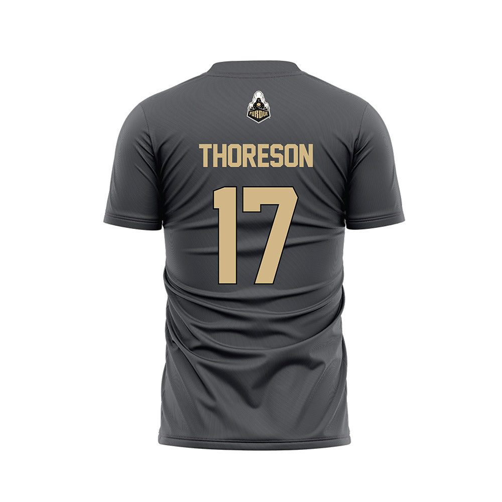 Purdue - NCAA Women's Soccer : Angelina Thoreson - Grey Soccer Jersey-1