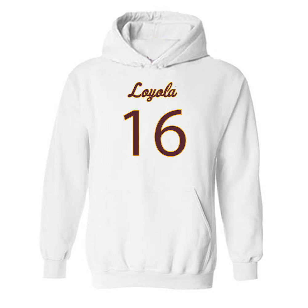 Loyola - NCAA Men's Volleyball : Alexander Smits Van Oyen - Replica Shersey Hooded Sweatshirt-0