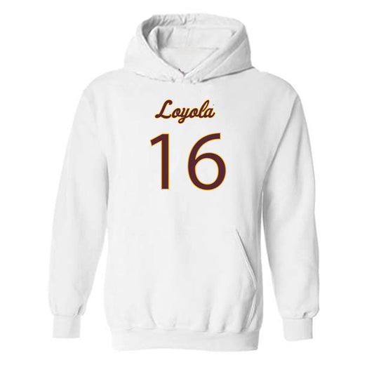 Loyola - NCAA Men's Volleyball : Alexander Smits Van Oyen - Replica Shersey Hooded Sweatshirt-0