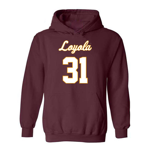 Loyola - NCAA Men's Volleyball : Gavin O'Brien - Replica Shersey Hooded Sweatshirt-0