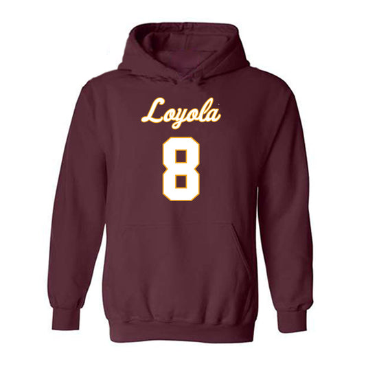 Loyola - NCAA Men's Volleyball : Aleksandar Sosa - Replica Shersey Hooded Sweatshirt-0