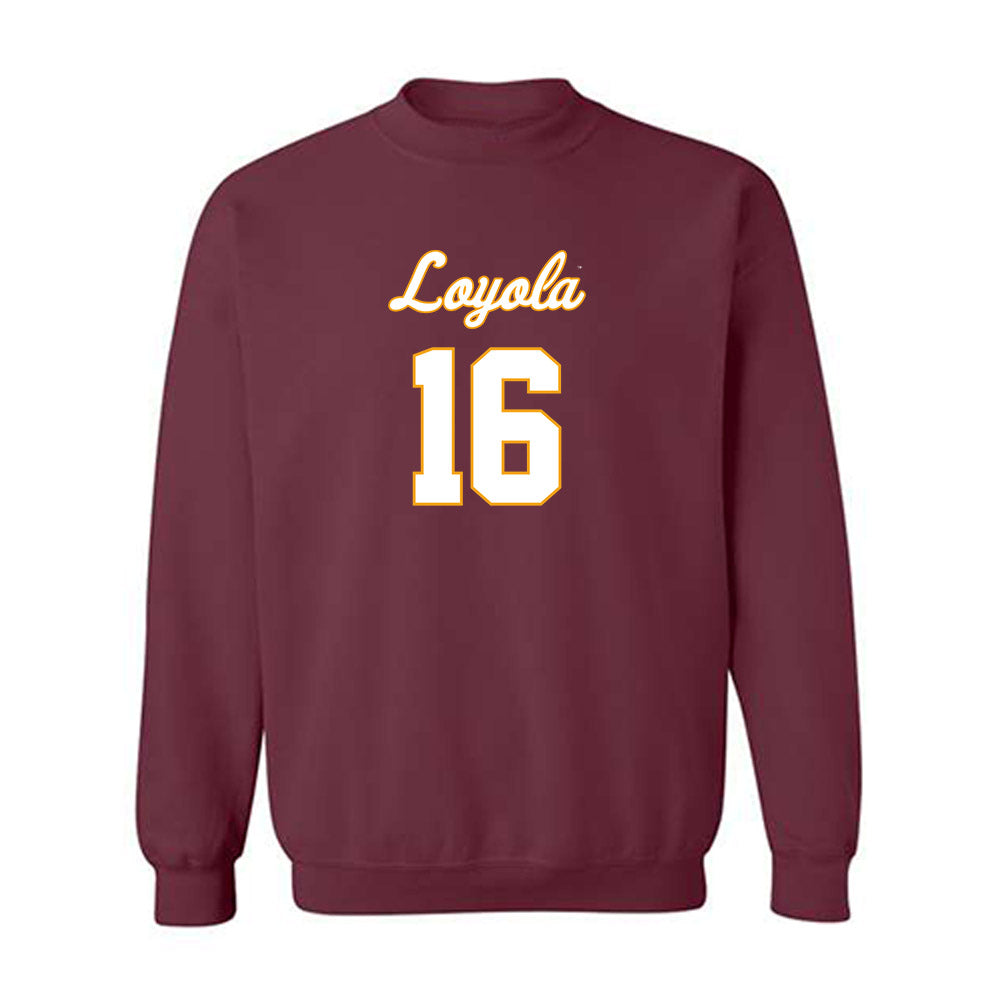 Loyola - NCAA Men's Volleyball : Alexander Smits Van Oyen - Replica Shersey Crewneck Sweatshirt-0