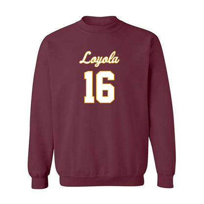 Loyola - NCAA Men's Volleyball : Alexander Smits Van Oyen - Replica Shersey Crewneck Sweatshirt-0