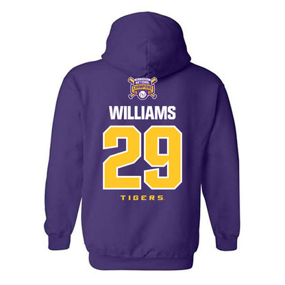 LSU - NCAA Baseball : Cooper Williams - National Championship Shersey Hooded Sweatshirt-1