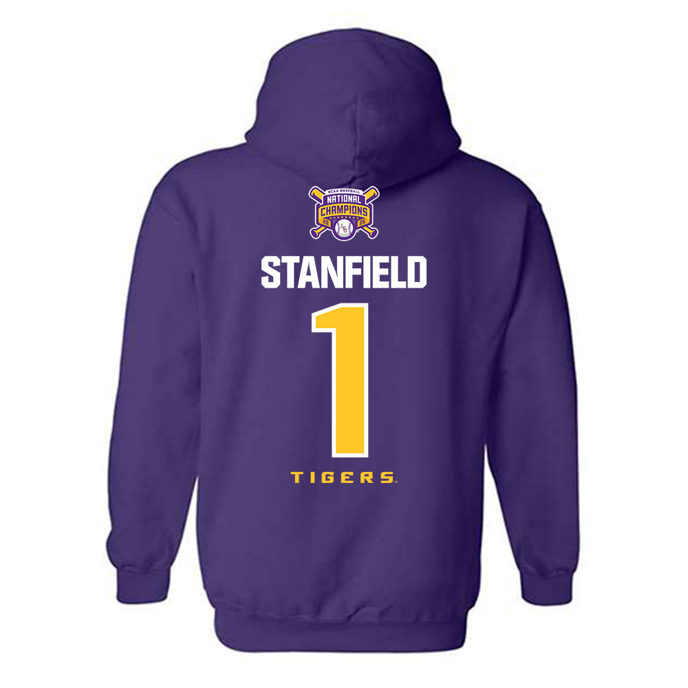 LSU - NCAA Baseball : Chris Stanfield - National Championship Shersey Hooded Sweatshirt-1