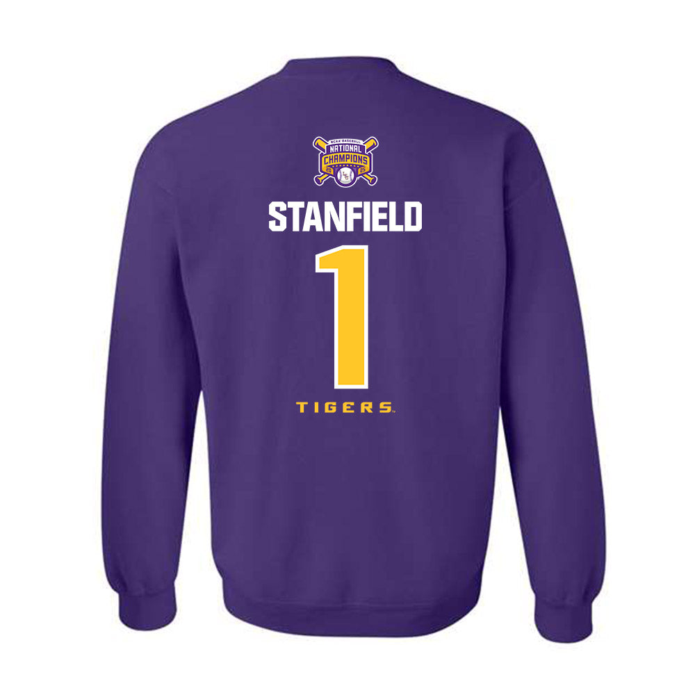 LSU - NCAA Baseball : Chris Stanfield - National Championship Shersey Crewneck Sweatshirt-1