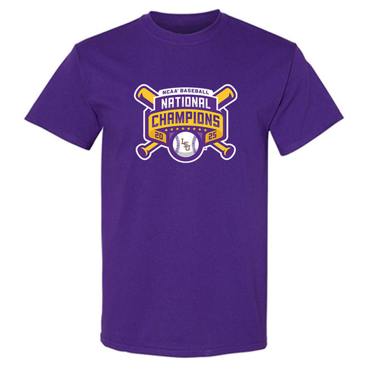 LSU - NCAA Baseball : Cooper Williams - National Championship Shersey T-Shirt-0