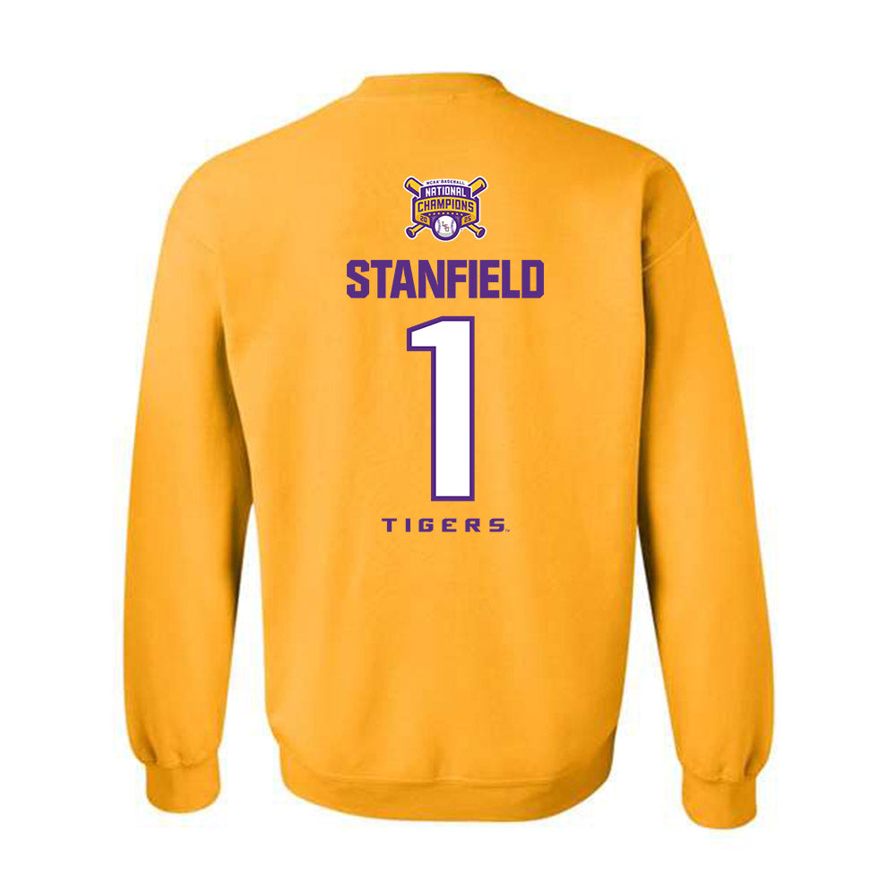 LSU - NCAA Baseball : Chris Stanfield - National Championship Shersey Crewneck Sweatshirt-1