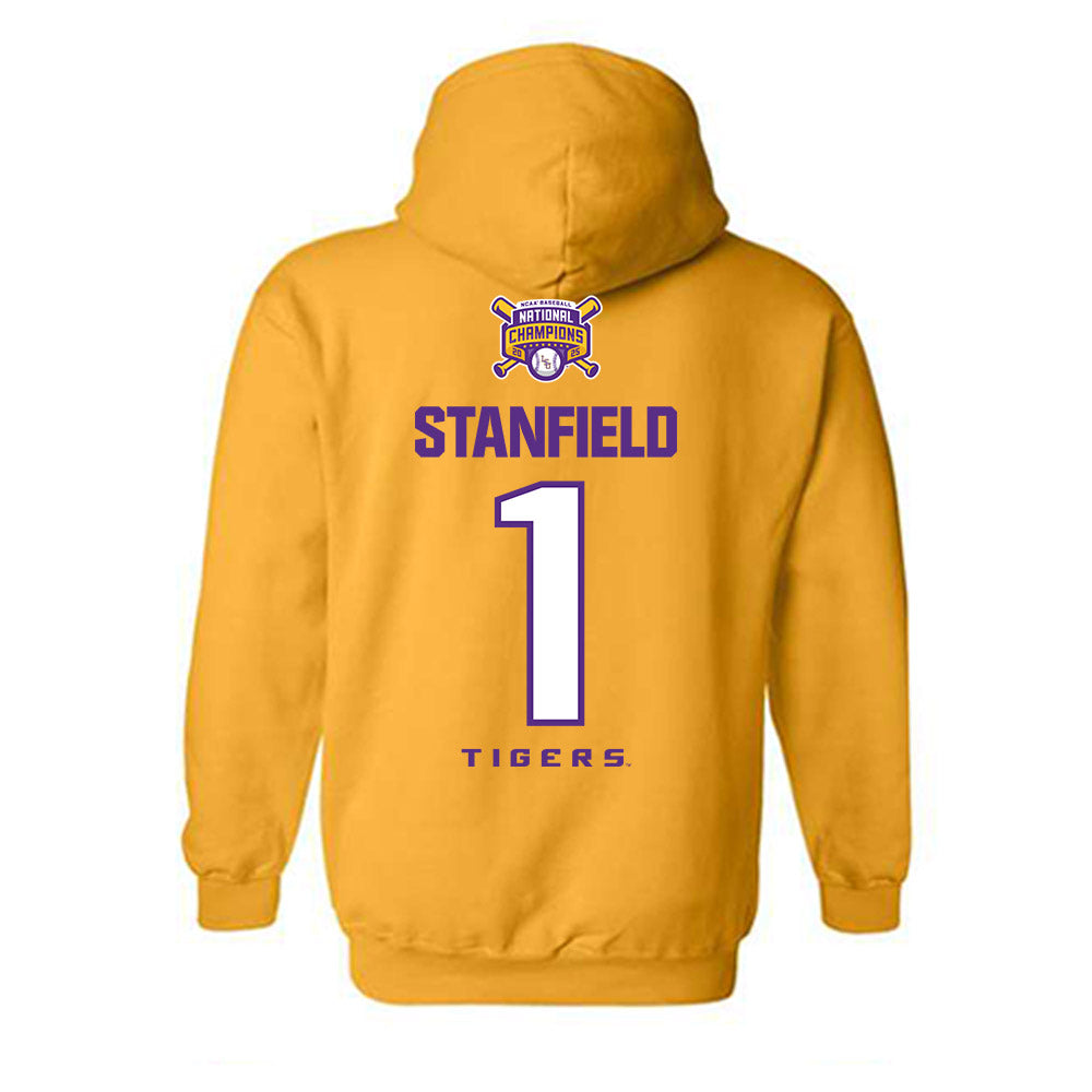 LSU - NCAA Baseball : Chris Stanfield - National Championship Shersey Hooded Sweatshirt-1